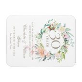 30th Wedding Anniversary Save the Date Floral Magnet (Horizontal)