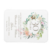 30th Wedding Anniversary Save the Date Floral Magnet (Horizontal)