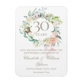 30th Wedding Anniversary Save the Date Floral Magnet (Vertikal)
