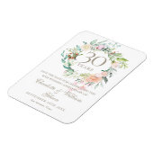 30th Wedding Anniversary Save the Date Floral Magnet (Linke Seite)