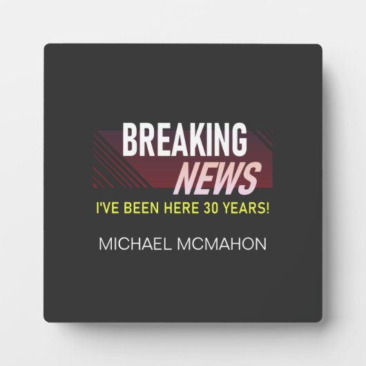 30th Work Anniversary Tabletop Plaque mit Easel Fotoplatte (Vorderseite)