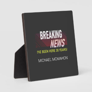 30th Work Anniversary Tabletop Plaque mit Easel Fotoplatte