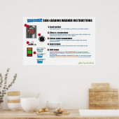 30x20 Wascomat Instruction Poster (Küche)