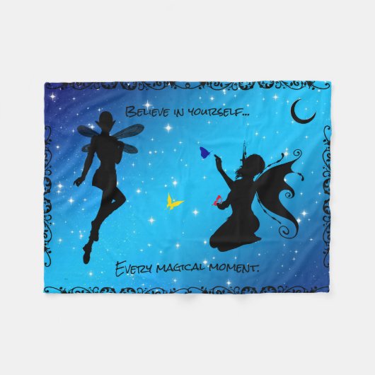 "30X40" Elf Fairy Butterfly - Beieve in sich selbs Fleecedecke (Vorderseite (Horizontal))