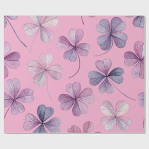 “30x60 Geschenkpapier – Rosa & Lila Klee”