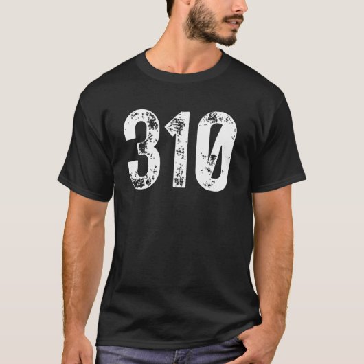 310 Area Code Los Angeles CA Mobiltelefonbereich T-Shirt (Vorderseite)