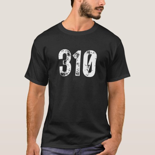 310 Area Code Los Angeles CA Mobiltelefonbereich T-Shirt (Vorderseite)