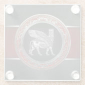 [310] Assyrian Winged Bull - Silver Lamassu Glasuntersetzer (Rückseite)