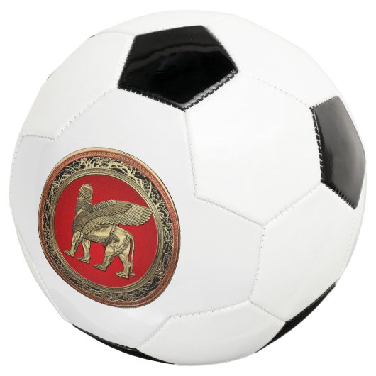 [310] Assyrian Winged Lion - Gold Lamassu Fußball (Dreiviertel)