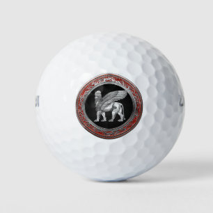 [310] Assyrian Winged Lion - Silver Lamassu Golfball
