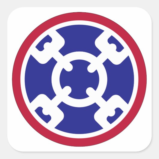 310. Nachhaltigkeitsbefehl Quadratischer Aufkleber (Vorderseite)