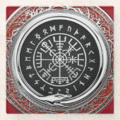 [310] Vegvisir - Viking Silver Magic Runic Compass Glasuntersetzer (Vorderseite)