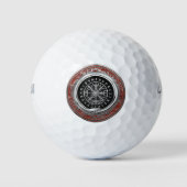 [310] Vegvisir - Viking Silver Magic Runic Compass Golfball (Vorderseite)
