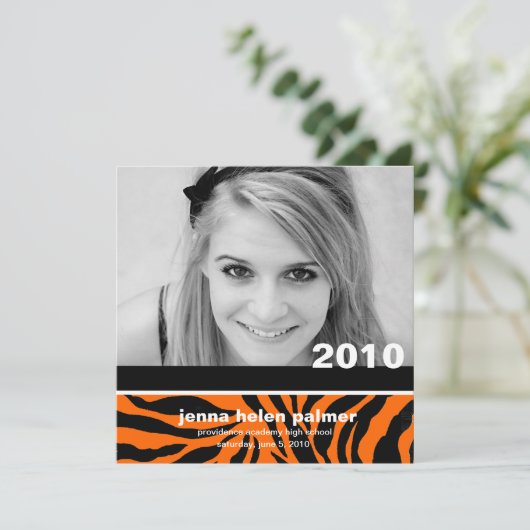 311-Abschluss-Ankündigung|Tiger - Einladung (Stehend Vorderseite)