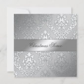 311 Alonnah Damask Moss Metallic Silver Einladung (Vorderseite)