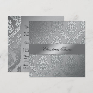 311 Alonnah Damask Moss Metallic Silver Einladung