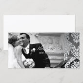 311 Alonnah Damask Silver Dankeskarte (Vorne/Hinten)