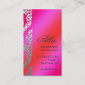 311 Alonnah Damast-Kirschkuchen-Rosa u. Rot Visitenkarte (Rückseite)