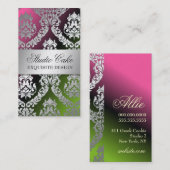 311 Alonnah Damast-Lutscher-Lakritze metallisch Visitenkarte (Vorne/Hinten)