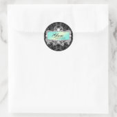 311 Aqua Glam Crazy Sticker Black Damask (Tasche)