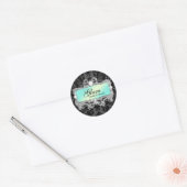 311 Aqua Glam Crazy Sticker Black Damask (Umschlag)