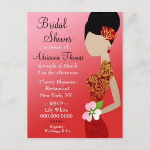 311-ASIATISCHE BRIDE SHOWER-EINLADUNG EINLADUNGSPOSTKARTE