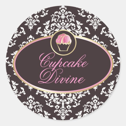 311 Aufkleber für den Cupcake Divine Solid Damask (Vorderseite)