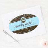 311 Baby Blue Wirbel Sweet Ovaler Aufkleber (Umschlag)