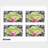 311 Bäckerei Business Card Cupcake Wirbel Limon Rechteckiger Aufkleber (Blatt)