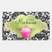 311 Bäckerei Business Card Cupcake Wirbel Limon Rechteckiger Aufkleber (Vorderseite)