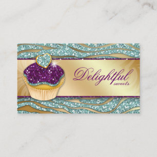 311 Bäckerei Business Card Zebra Cupcake Sparkle  Visitenkarte