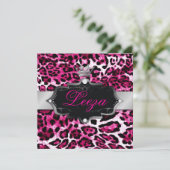311-Barockdruckerin Leopard Metallic Einladung (Stehend Vorderseite)