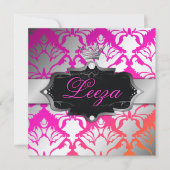 311-Barockprinzessin Metallic Einladung (Vorderseite)