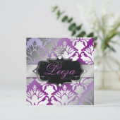 311-Barockprinzessin Metallic Einladung (Stehend Vorderseite)