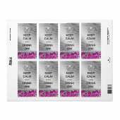 311 Behalt Calm Funny Wine Label Diva Pink Glitzer (Vorne)