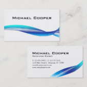 311 Beruflich Wave Business Card Blau Weiß Visitenkarte (Vorne/Hinten)