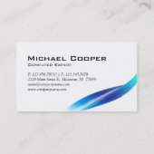 311 Beruflich Wave Business Card Blau Weiß Visitenkarte (Rückseite)