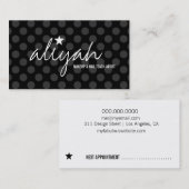 311 Black Star Polka Dots Terminierungskarte Terminkarte (Vorne/Hinten)