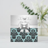 311-BlackBerry Rosa Damaskus-Bow| Babydusche Einladung (Stehend Vorderseite)