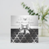 311-BlackBerry Trüffel-Damask-Bow| Süß 16 Einladung (Stehend Vorderseite)