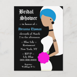 311-BLAU PUNK BRIDE SHOWER EINLADUNG