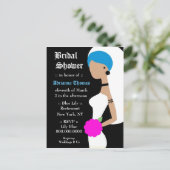 311-BLAU PUNK BRIDE SHOWER EINLADUNG (Stehend Vorderseite)