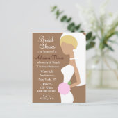 311-BLONDE-BRIDE-DUSCHEINLADUNG EINLADUNGSPOSTKARTE (Stehend Vorderseite)