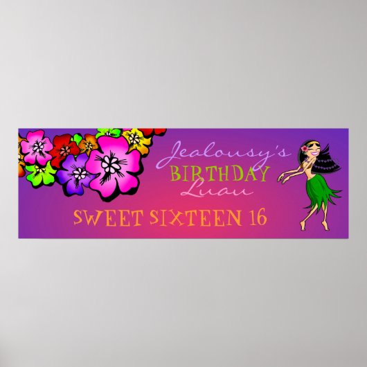 311-Blume-Dusche Geburtstagsbanner | Sonnenunterga Poster (Vorne)