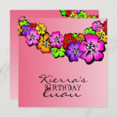 311-Blume-Dusche Lei Einladung| Passionsrosa Einladung (Vorne/Hinten)