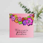 311-Blume-Dusche Lei Einladung| Passionsrosa Einladung (Stehend Vorderseite)