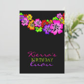 311 Blume Dusche Lei Einladung Schwarz (Stehend Vorderseite)