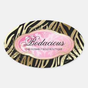 311 Bodacious Boutique Zebra Iridescent Pearl Ovaler Aufkleber
