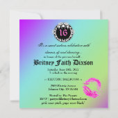 311 Bodacious Leopard Damask Amethyst Rainbow Einladung (Rückseite)