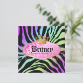 311 Bodacious Zebra Amethyst Rainbow Einladung (Stehend Vorderseite)